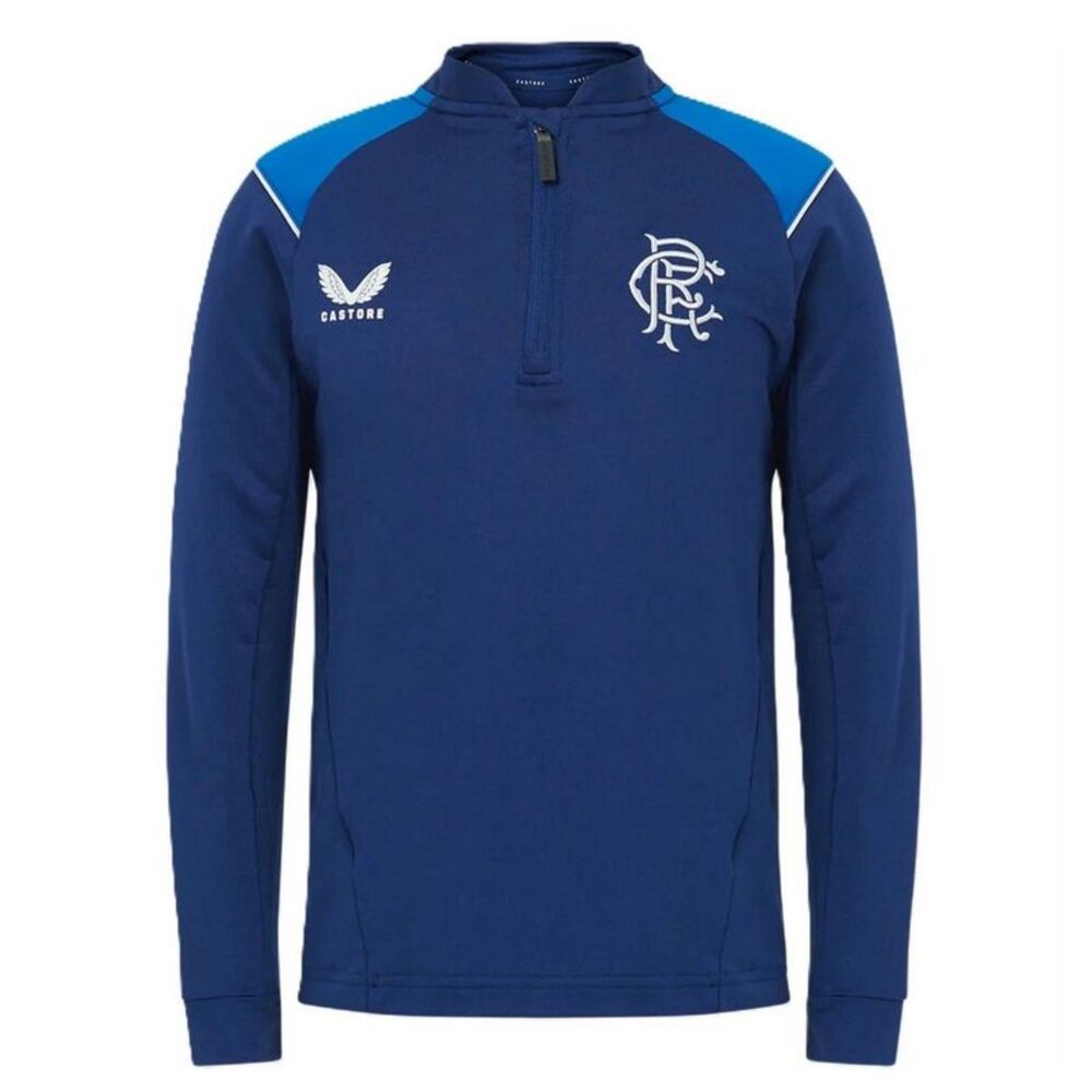Castore Childrens/Kids Rangers FC Quarter Zip Top / Navy